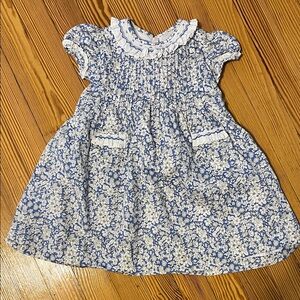 Charming Blue and White Floral Kids Dress